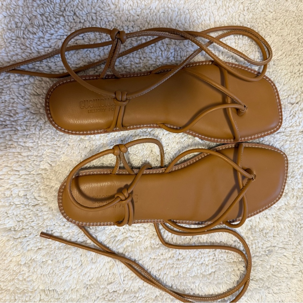 Ankle Wrap Tan Sandals